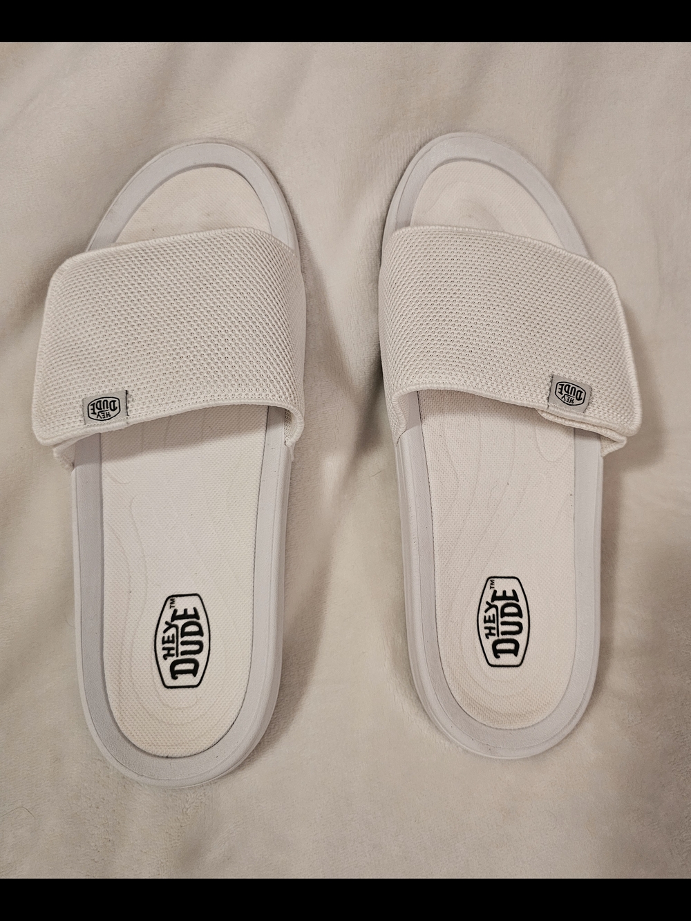 Hey Dude White Slide Sandals